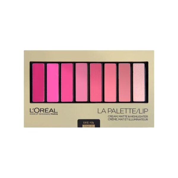 L'Oreal Lip Palette: Matte & Highlighter (Pink)
